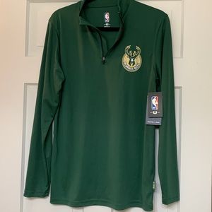 NWT Milwaukee Bucks mens small 1/4 zip top